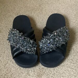 Tory burch Embellished Slide Sandals